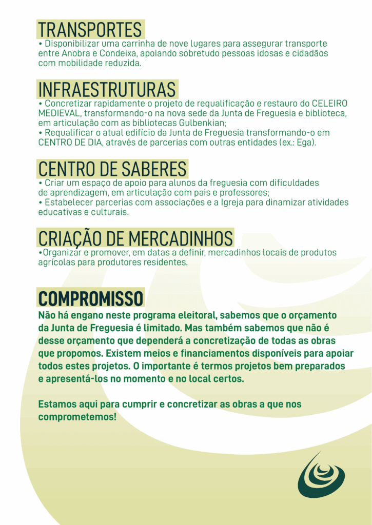 Compromisso Eleitoral de José Gil - Candidato pelo PS à Junta de Freguesia de Anobra