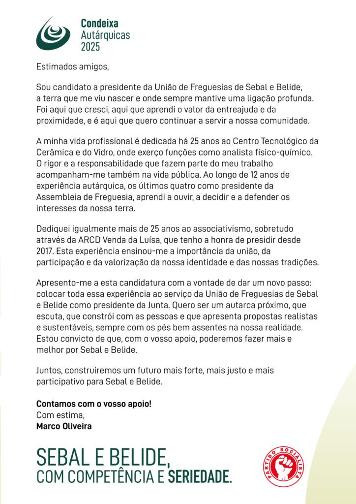 Carta de Marco Oliveira